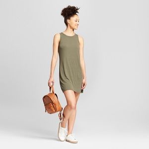 Olive green tank top dress